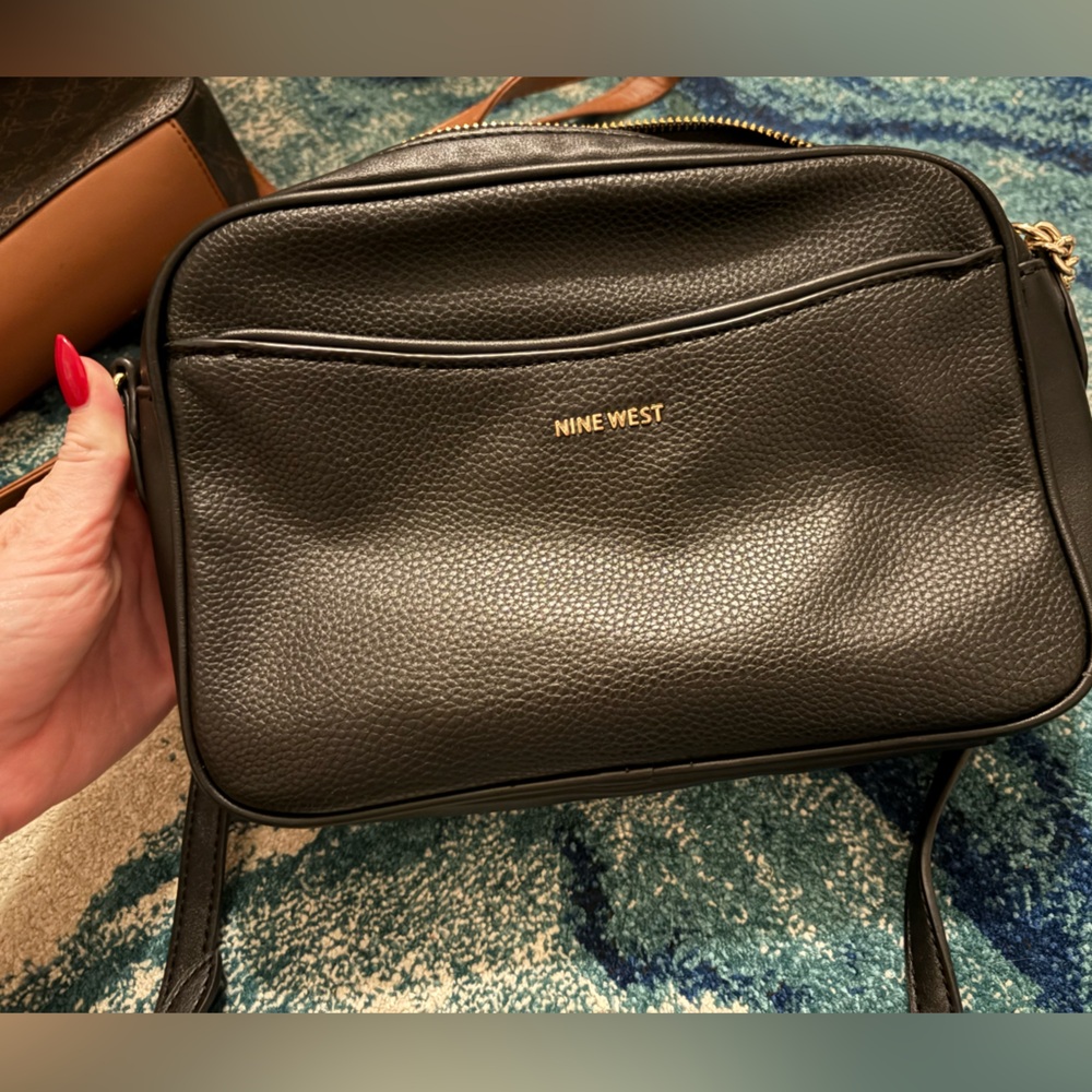 Nine West Pebbled Black Shoulder Bag